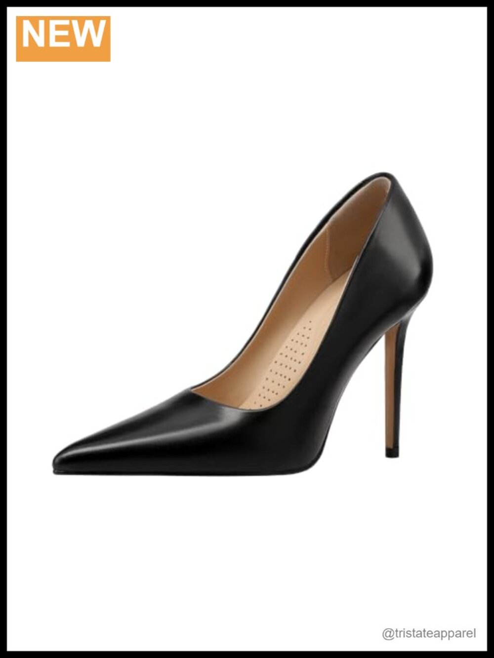Pointed Toe Stiletto Heel Pumps Faux Leather Formal Dress Shoes